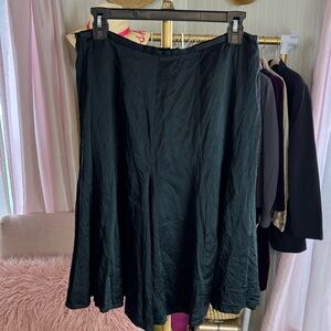 Chicos Flowy A Line Black Silk Skirt Sz 8